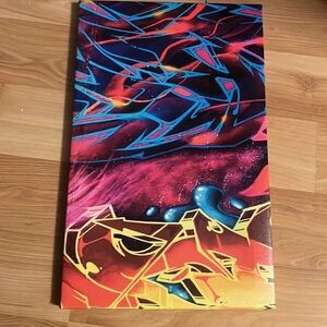 Albert Einstein Graffiti mural art-inspired for wall with wooden frame. 10"x 16"